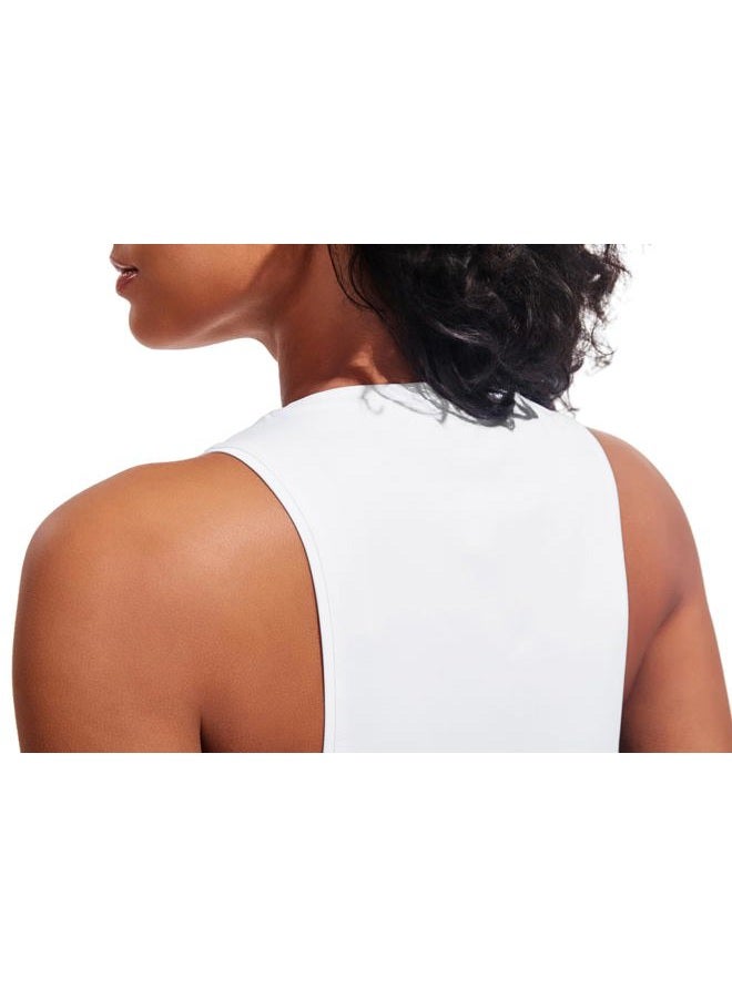 JOYSPELS Ice Silk Workout Tank Tops for Women Quick Dry Sleeveless Loose Fit Athletic Running Shirts, White, M - Image 4