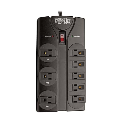 Tripp Lite Eaton Tripp Lite series TLP808B 8 Outlet Surge Protector Power Strip with Flat Plug, 1440 Joule Rating, Black, UL Listed & Certified, 8ft Extension Cord with Multiple Outlets for Home Office - Image 4