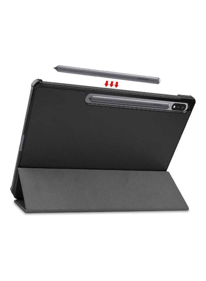 DUSALA Protective Case Cover For Samsung Galaxy Tab S7 FE, Full-Body Rugged Protective Cover with Stand, Black - Image 4