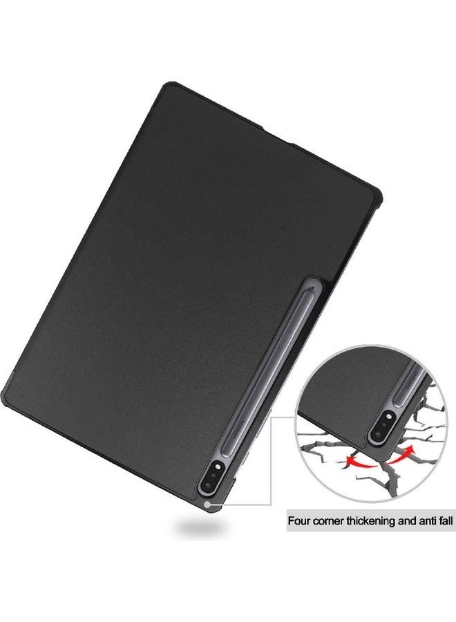 DUSALA Protective Case Cover For Samsung Galaxy Tab S7 FE, Full-Body Rugged Protective Cover with Stand, Black - Image 5