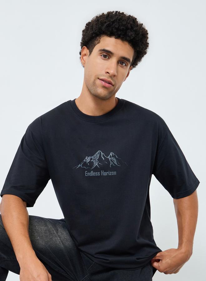 ستايلي تيشيرت واسع بطبعة جرافيك - Image 5