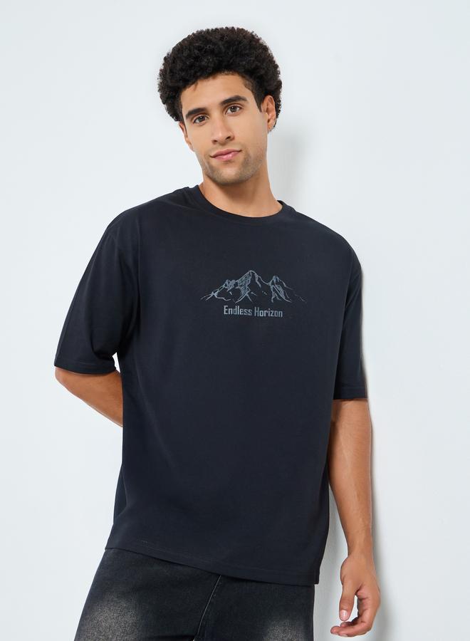 ستايلي تيشيرت واسع بطبعة جرافيك - Image 1