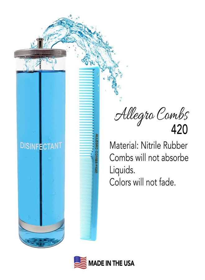 Allegro Combs 420 Hair Stylist Barbers Cutting Combs Beard Comb Mustache Mens Women Toddler Boys Braiding Hair Parting Usa 3 Pc. (Baby blue) - Image 3