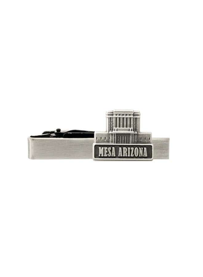 Ringmasters Silver Tie Clip by Ringmasters | LDS Temple Tie Clips for Men with Antique Silver Finish | Suit Accessories for Weddings, Church, & Formal Events | Versatile Tie Pin, (Mesa Arizona) - Image 1