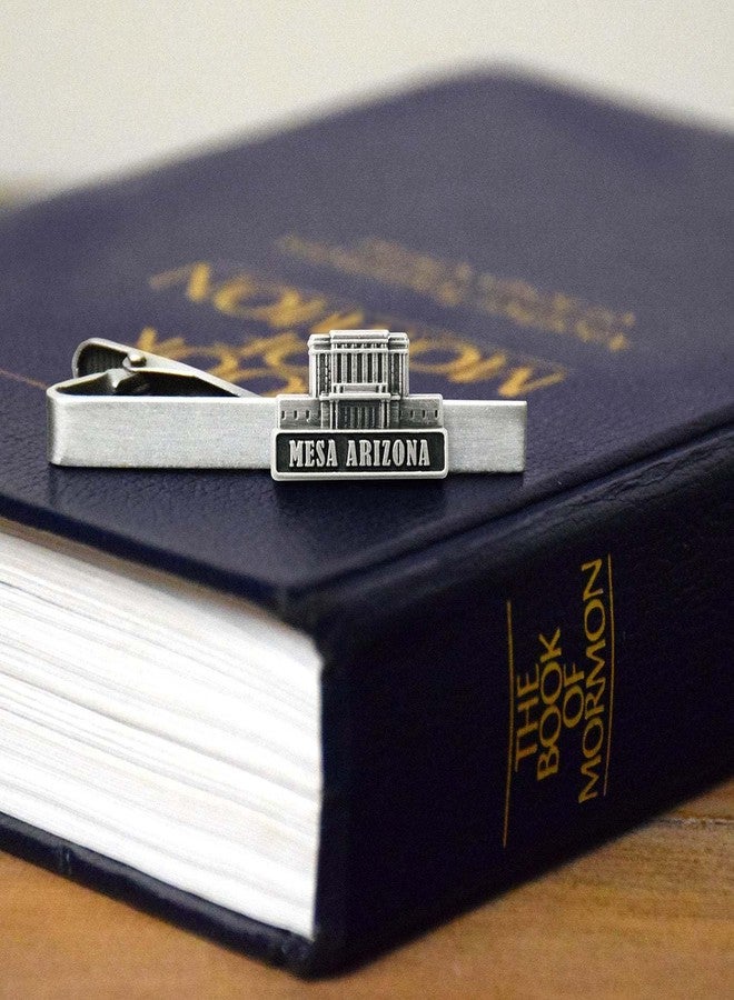 Ringmasters Silver Tie Clip by Ringmasters | LDS Temple Tie Clips for Men with Antique Silver Finish | Suit Accessories for Weddings, Church, & Formal Events | Versatile Tie Pin, (Mesa Arizona) - Image 2