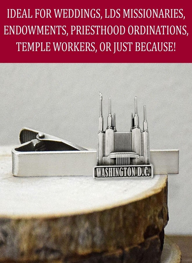 Ringmasters Silver Tie Clip by Ringmasters | LDS Temple Tie Clips for Men with Antique Silver Finish | Suit Accessories for Weddings, Church, & Formal Events | Versatile Tie Pin, (Mesa Arizona) - Image 5