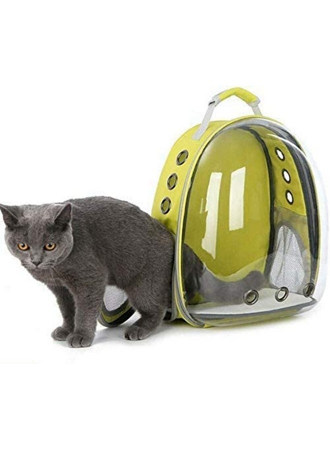 Cat Carrier Backpack Puppy Kitty Breathable Carriers For Travel Astronaut Pet Cat Dog Puppy Carrier Backpack Travel Bag Space Capsule Breathable (Yellow) - Image 3