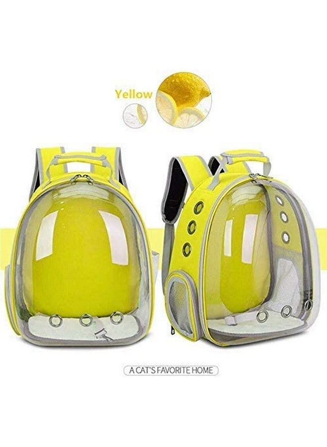 Cat Carrier Backpack Puppy Kitty Breathable Carriers For Travel Astronaut Pet Cat Dog Puppy Carrier Backpack Travel Bag Space Capsule Breathable (Yellow) - Image 2