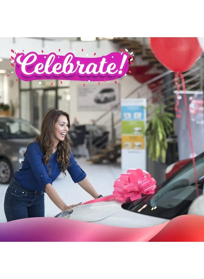 أقواس السحب، أقواس الهدايا، قوس عملاق للسيارة، قوس عيد الميلاد، قوس للهدايا لباقة الهدايا، ترتيبات الزهور، ديكورات الزفاف (وردي) - Image 2