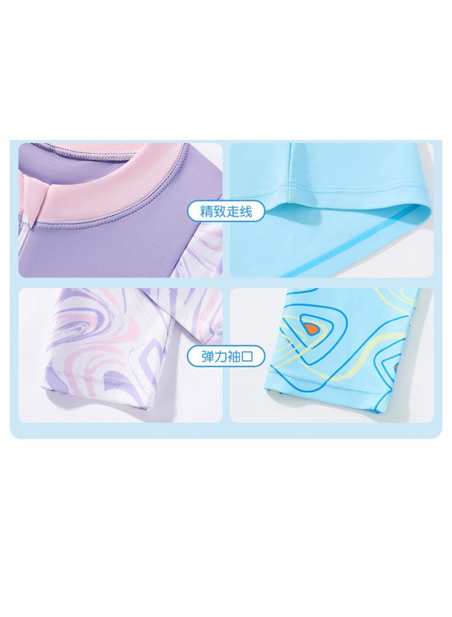 YouYou Children's Swimsuit Girl One-piece Mid-to-large Kids New Long Sleeve Long Pants Junior High School Student Professional Swimming Training Swimsuit - Image 4