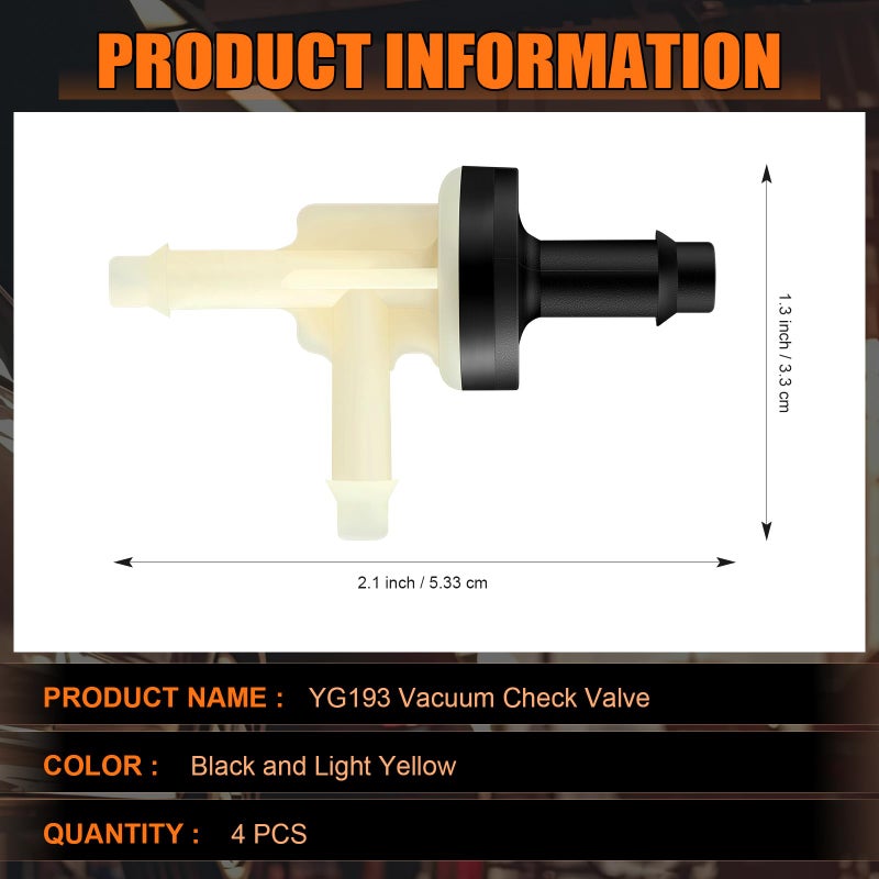 Threlaco 4 Pcs Vacuum Check Valve Compatible with Yg193 Automotive Vacuum Lines Checking Switch Replacement Parts - Image 2