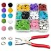 PIGORY Metal Snap Button Kit 10 Colors Solid Snaps for Fabric with Fastener Pliers Press Tool Kit 95mm Sewing Snaps for DIY Crafting Clothing100Set - Image 2