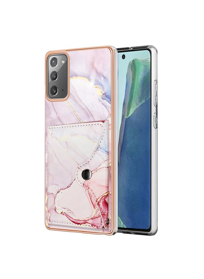 اس-توب جراب لهاتف Samsung Galaxy Note20 بنمط رخامي مع فتحة بطاقة IMD - Image 1