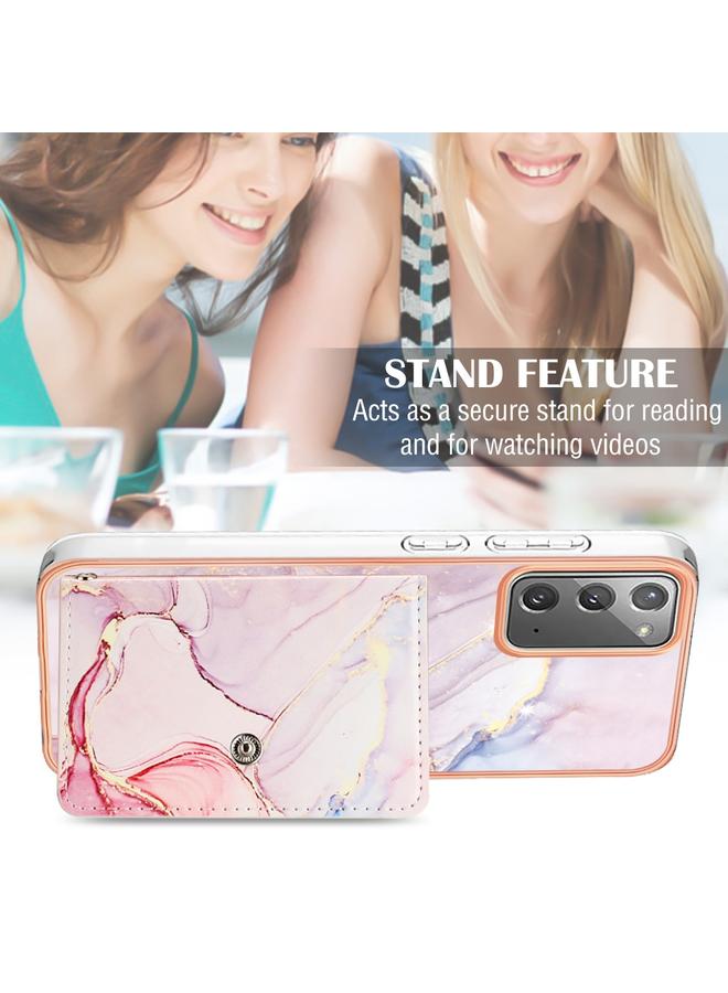 اس-توب جراب لهاتف Samsung Galaxy Note20 بنمط رخامي مع فتحة بطاقة IMD - Image 5