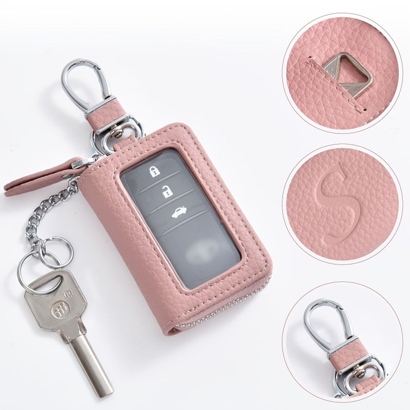 Blue Pu Leather Key Case With Remote Control Holder Durable Key Ring For Daily Commute Ideal Gift For Valentine Mothers Fathers Teachers Day - Image 3