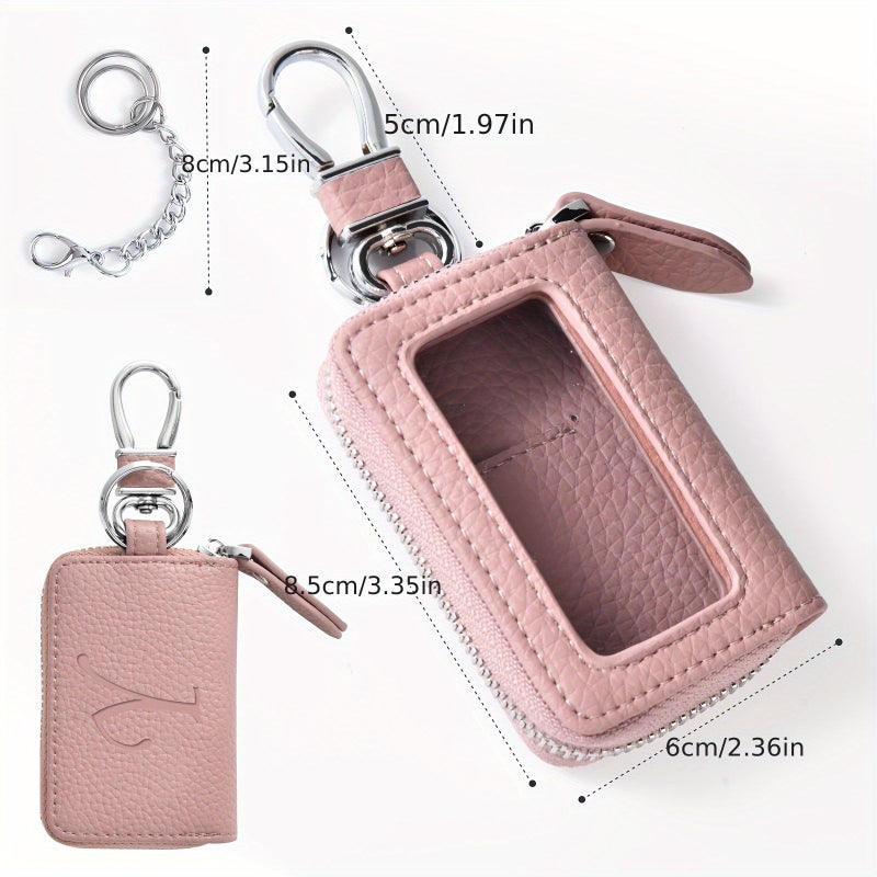 Blue Pu Leather Key Case With Remote Control Holder Durable Key Ring For Daily Commute Ideal Gift For Valentine Mothers Fathers Teachers Day - Image 4