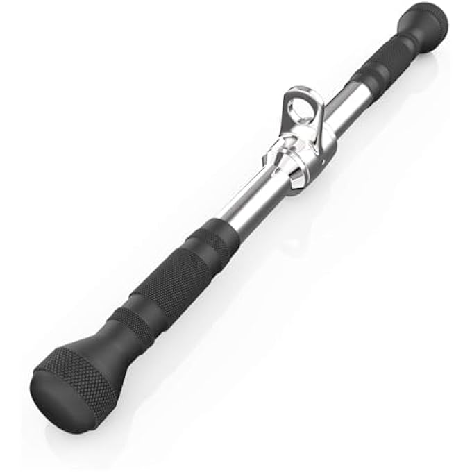 rayihni Defseda Straight Bar Cable Attachment, Pull Down Bar With Non-Slip Handles, Heavy Duty Steel Pull Down Bar For Home Gym Strength Training Workout, Accessories For Fitness Equipment - Image 1