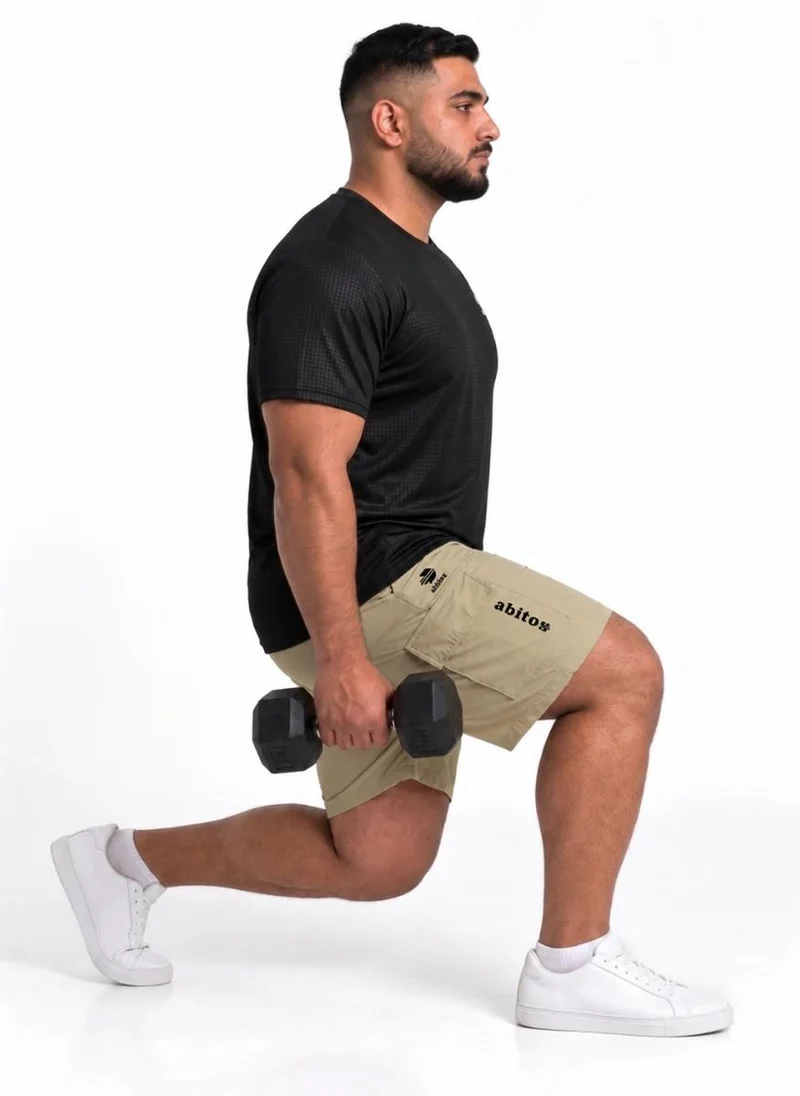 Abitos Cream Weekend Warrior Plus Size Cargo Shorts Off White for Men | Best Price UAE