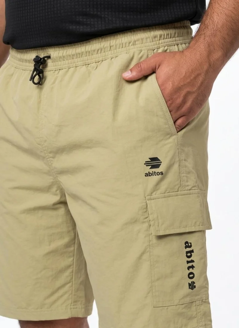 Abitos Cream Weekend Warrior Plus Size Cargo Shorts Off White for Men | Best Price UAE