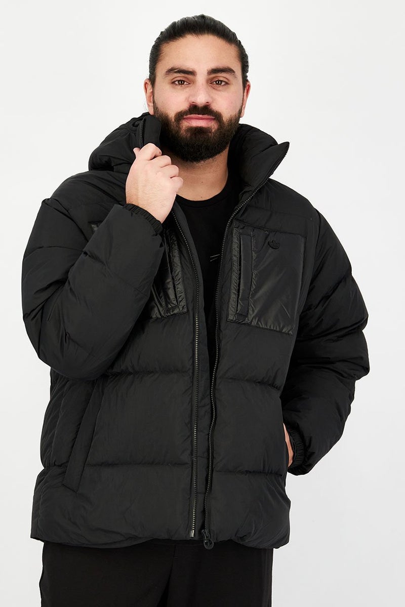 adidas Originals Men Sportswear Fit Solid Puffer Jacket, Black  - Image 1