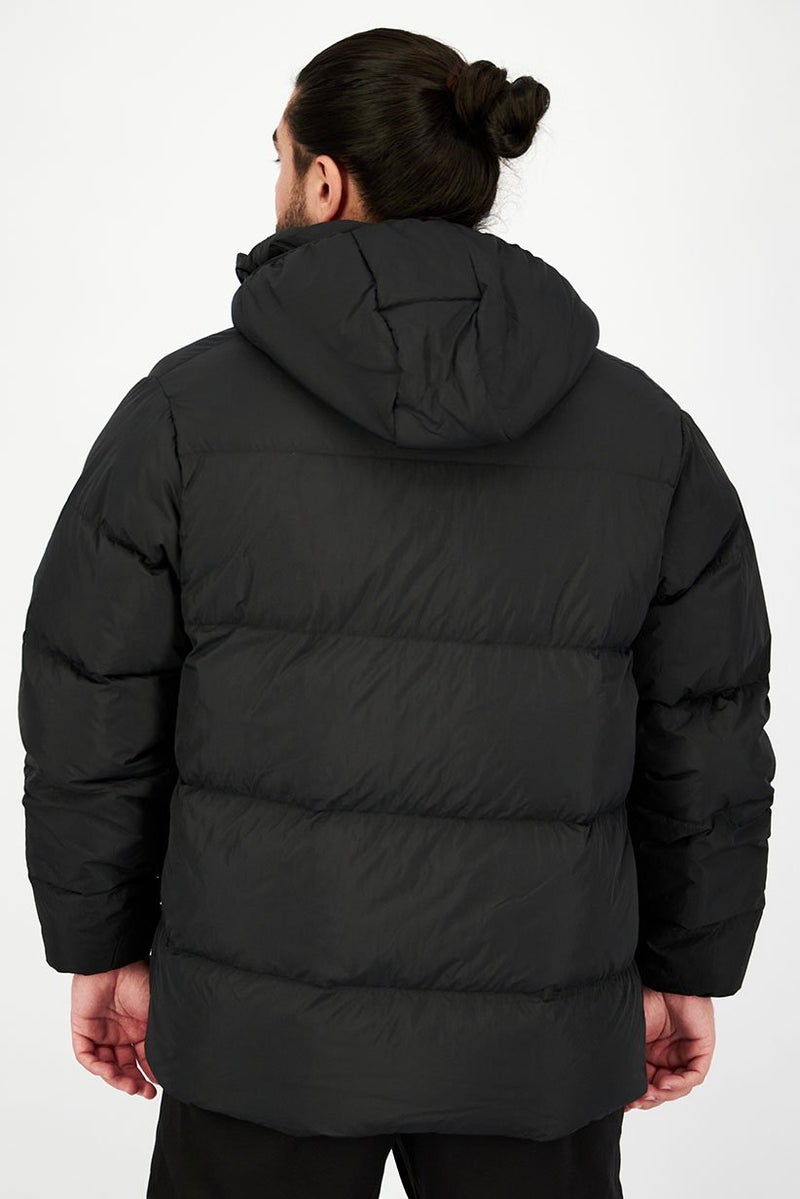 adidas Originals Men Sportswear Fit Solid Puffer Jacket, Black - Image 4