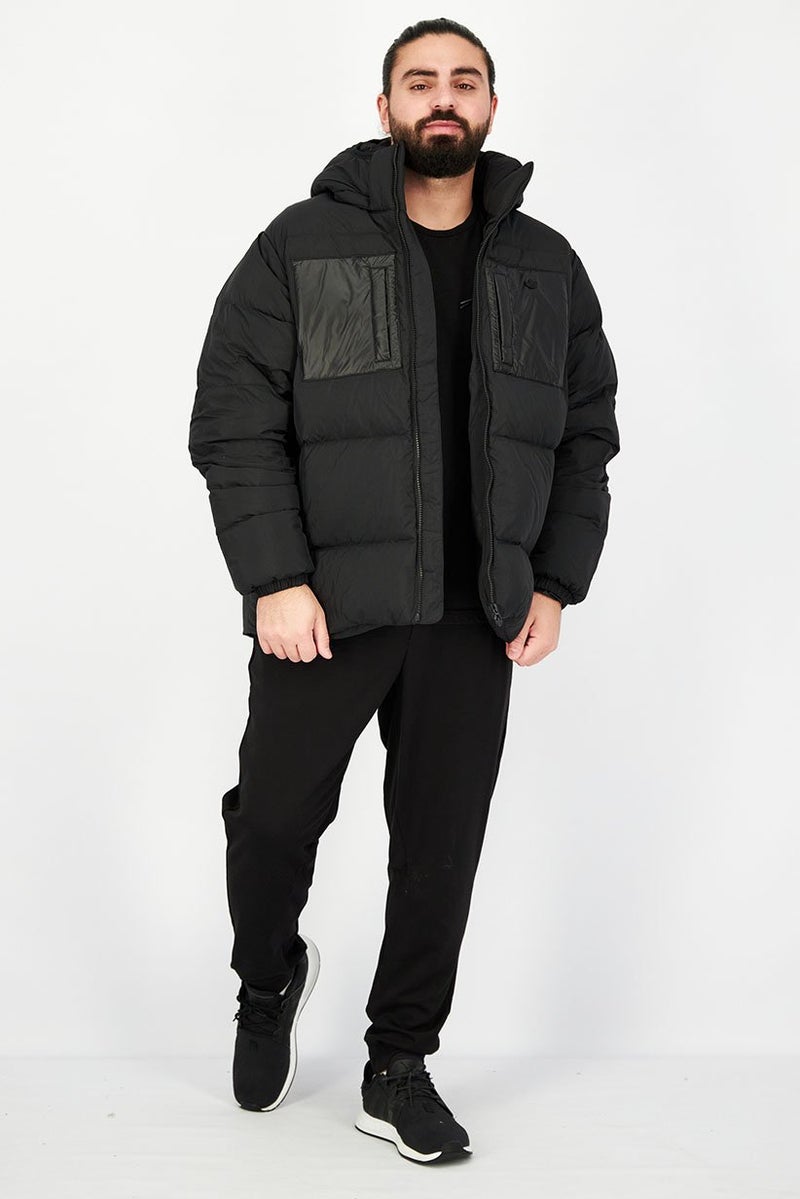 adidas Originals جاكيت بافر رياضي للرجال، أسود - Image 2
