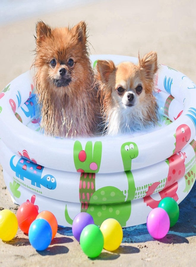 Honio Little Pump Pool, Summer WearResistant Children Dinosaur Mini Pool, Inflatable for Baby Kids Training Home, Balcony, Beach, Lakeside Dog, Cat Pet House - Image 4