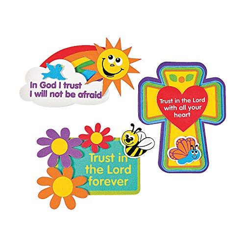 Fun Express Trust in The Lord Magnet Craft Kit - Religious DIY Craft for Sunday School Easter Activities Church Groups & Special Occasions - Ideal for Kids & Family Fun - 12 Pieces - Image 1