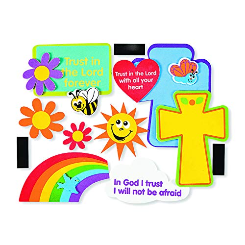 Fun Express Trust in The Lord Magnet Craft Kit - Religious DIY Craft for Sunday School Easter Activities Church Groups & Special Occasions - Ideal for Kids & Family Fun - 12 Pieces - Image 2
