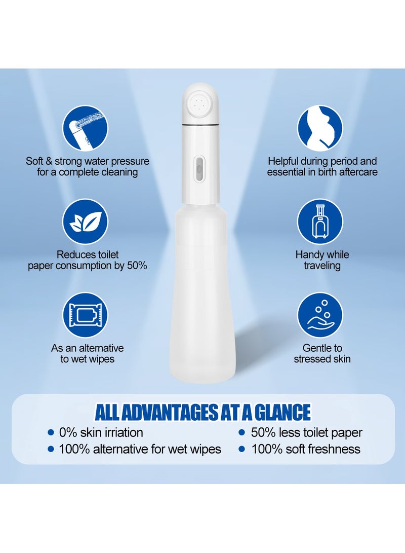 Baeskii Portable Travel Bidet With 350ml Water Bottle, High Pressure USB-Type C Mini Electric Rechargeable Handheld Travel Bidet, Water Sprayer for Women and Men, Personal Hygiene Cleaning, Postpartum Care - Image 3