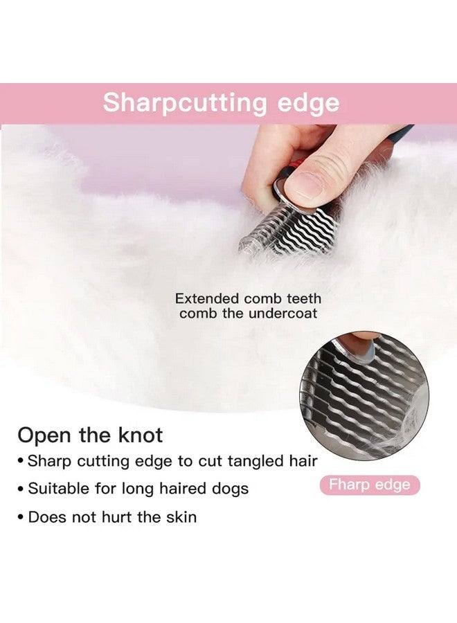 Emily Pets Dog Grooming Combo Set Dog Plastic Slicker Brush With Press Key For Puppies And Dogs With Dogs Dematting Comb, Stainless Steel Blades Rakes For Dog, Puppy, Cat,Rabbit(Pack 2, Multi Color) - Image 2