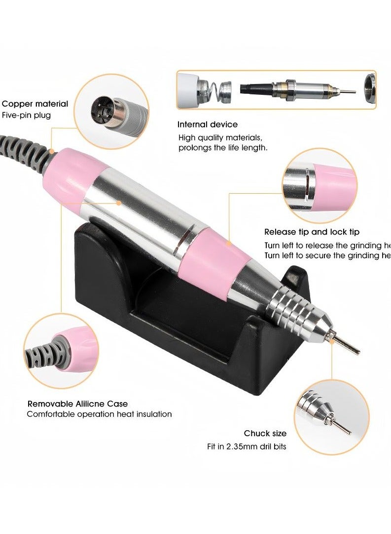 Loquat Professional Electric Nail Art Salon Drill Glazing Machine Manicure Pedicure Kit w/6 Pieces Changeable Drills Sand Bands for Exfoliating Grinding Polishing Acrylic Nail Tools - Image 5