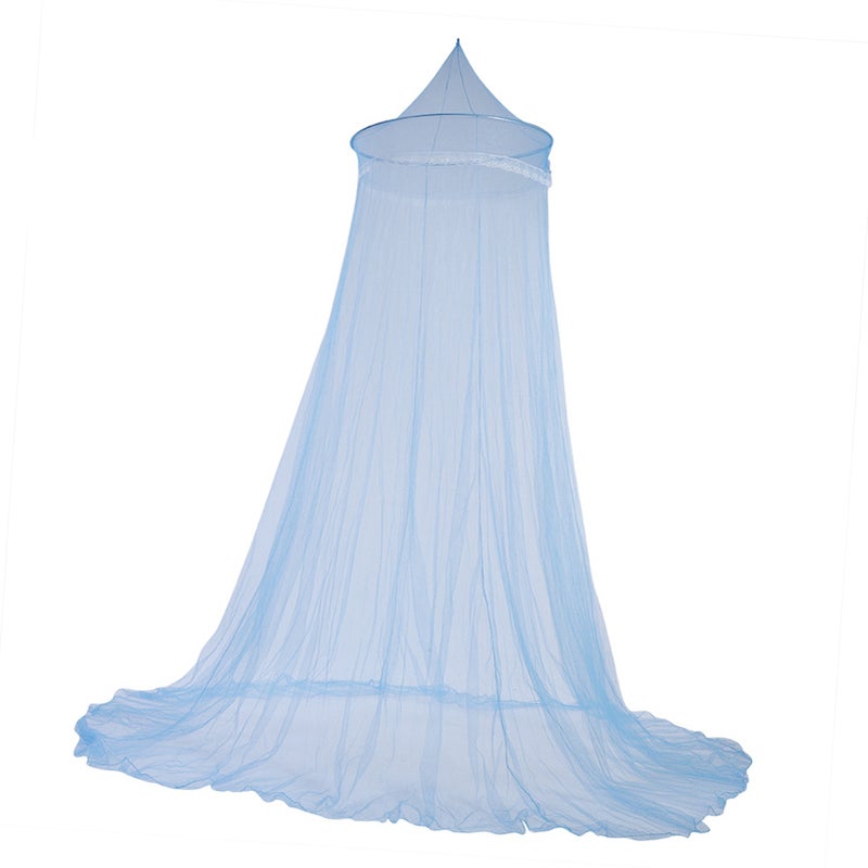 Elegant Lace Princess Kids Bed Canopy Curtain Mosquito Netting for Girls Room Bedding (Blue) - Image 5