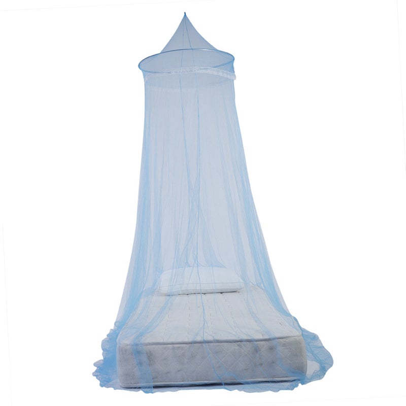 Elegant Lace Princess Kids Bed Canopy Curtain Mosquito Netting for Girls Room Bedding (Blue) - Image 2