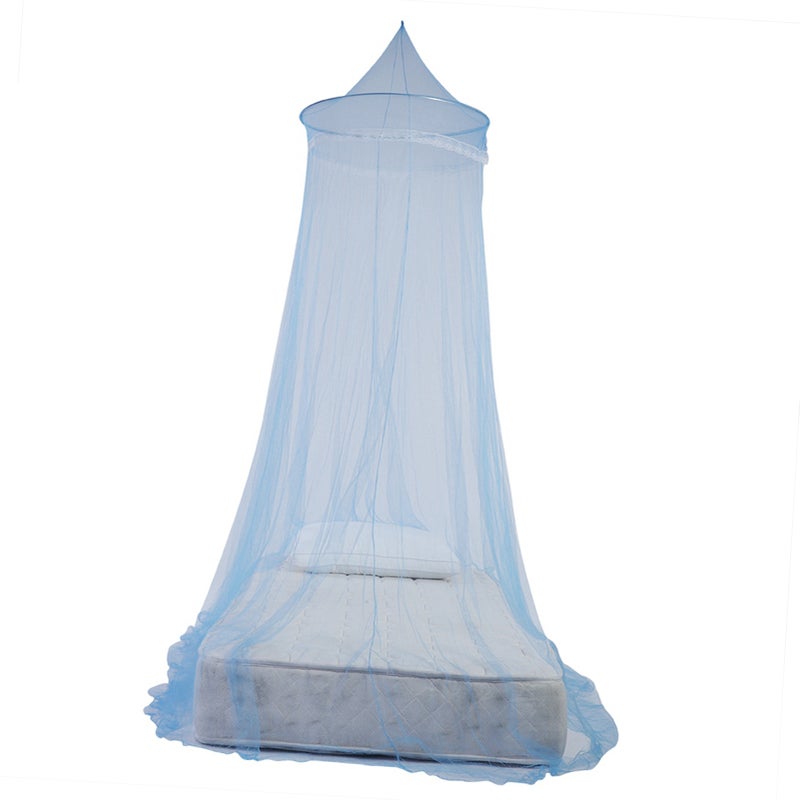 Elegant Lace Princess Kids Bed Canopy Curtain Mosquito Netting for Girls Room Bedding (Blue) - Image 3