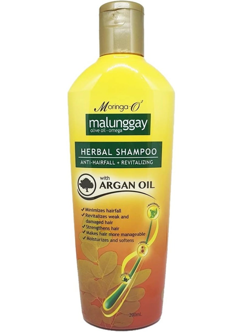 Moringa Malunggay Herbal Shampoo with Argan Oil 200mL - Image 1