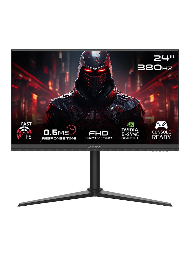 GAMEON 24" Inch Gaming Monitor Midnight Pro Series (1920x1080) FHD Fast IPS Panel, 380Hz Refresh Rate, MPRT 0.5ms Response Time, HDMI 2.1 (Support PS5) GOMP24FHD380IPS | Black - Image 1