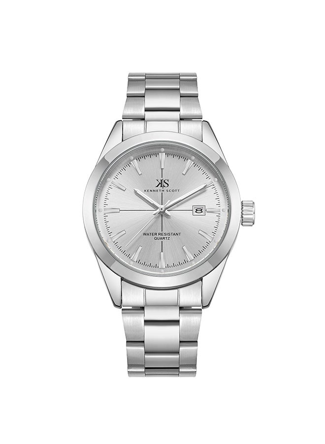 KENNETH SCOTT Kenneth Scott Men's White Dial Analog Watch - K23025-SBSW  - Image 1
