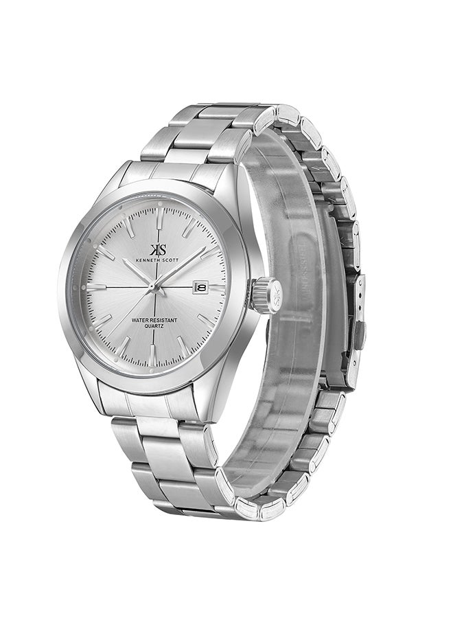 KENNETH SCOTT Kenneth Scott Men's White Dial Analog Watch - K23025-SBSW  - Image 2