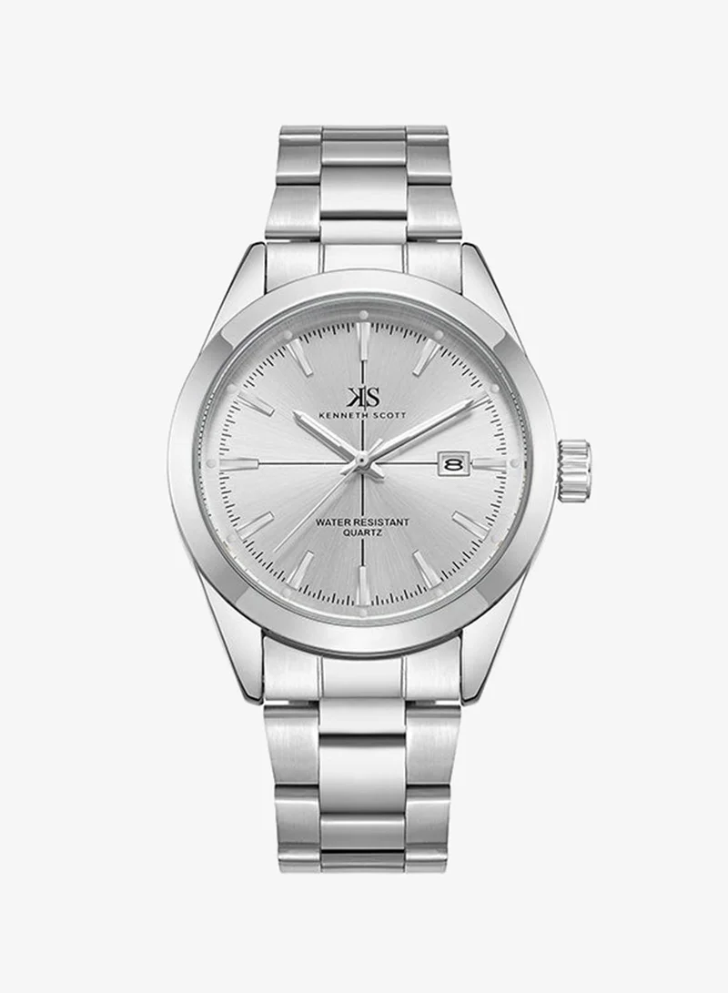 Kenneth Scott Kenneth Scott Men's White Dial Analog Watch - K23025-SBSW