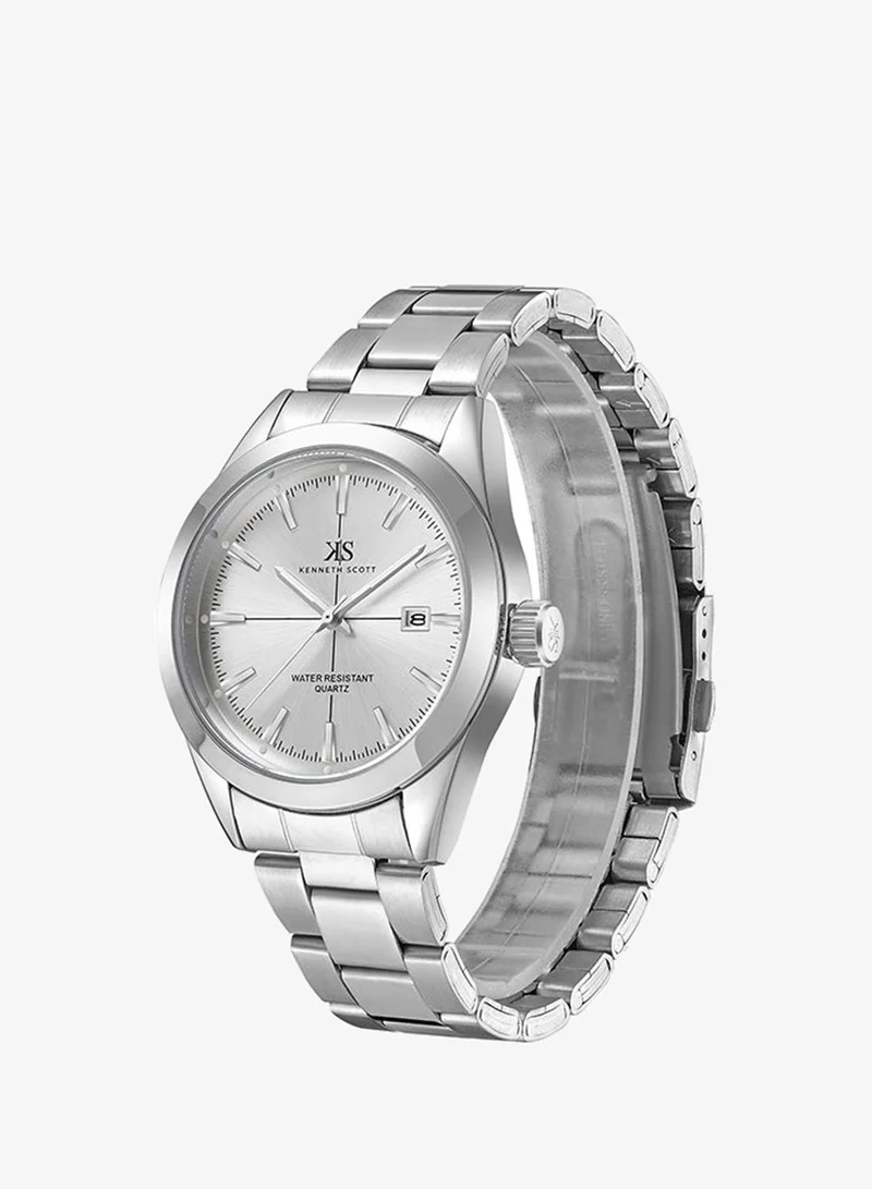 Kenneth Scott Kenneth Scott Men's White Dial Analog Watch - K23025-SBSW
