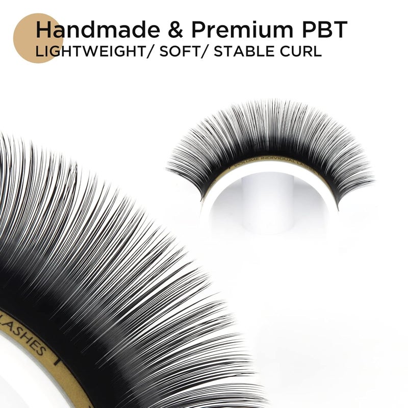 LASHVIEW 007 Thickness Silk Individual Lash Extensions C Curl 12mm Soft Application for Professional Salon Use Pure Korean Silk lashes Volume Faux Mink Eyelash Extensions - Image 2
