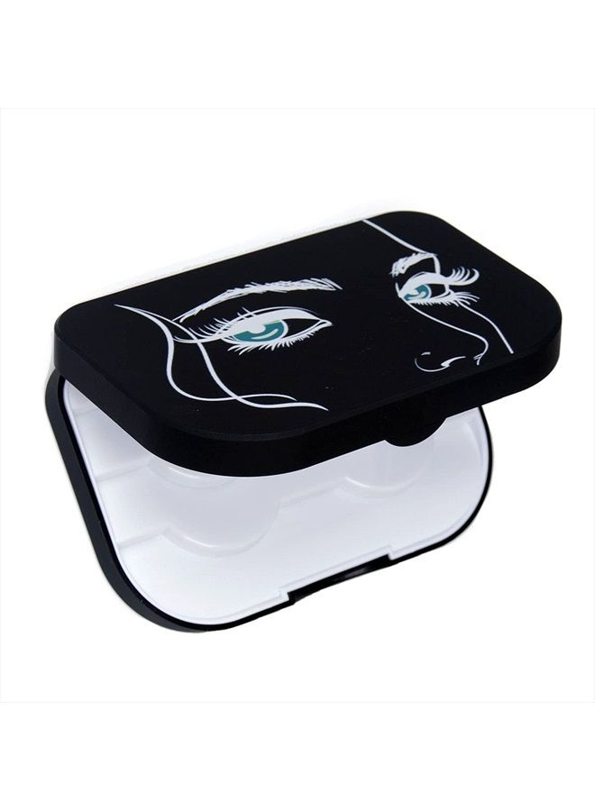 JYHi False Eyelash Storage Case with Mirror Lash Organizer Holder Box Empty Makeup Cosmetic Travel Case and Eyelash Tweezers 3 Pari Strip Lash Container (Black) - Image 3
