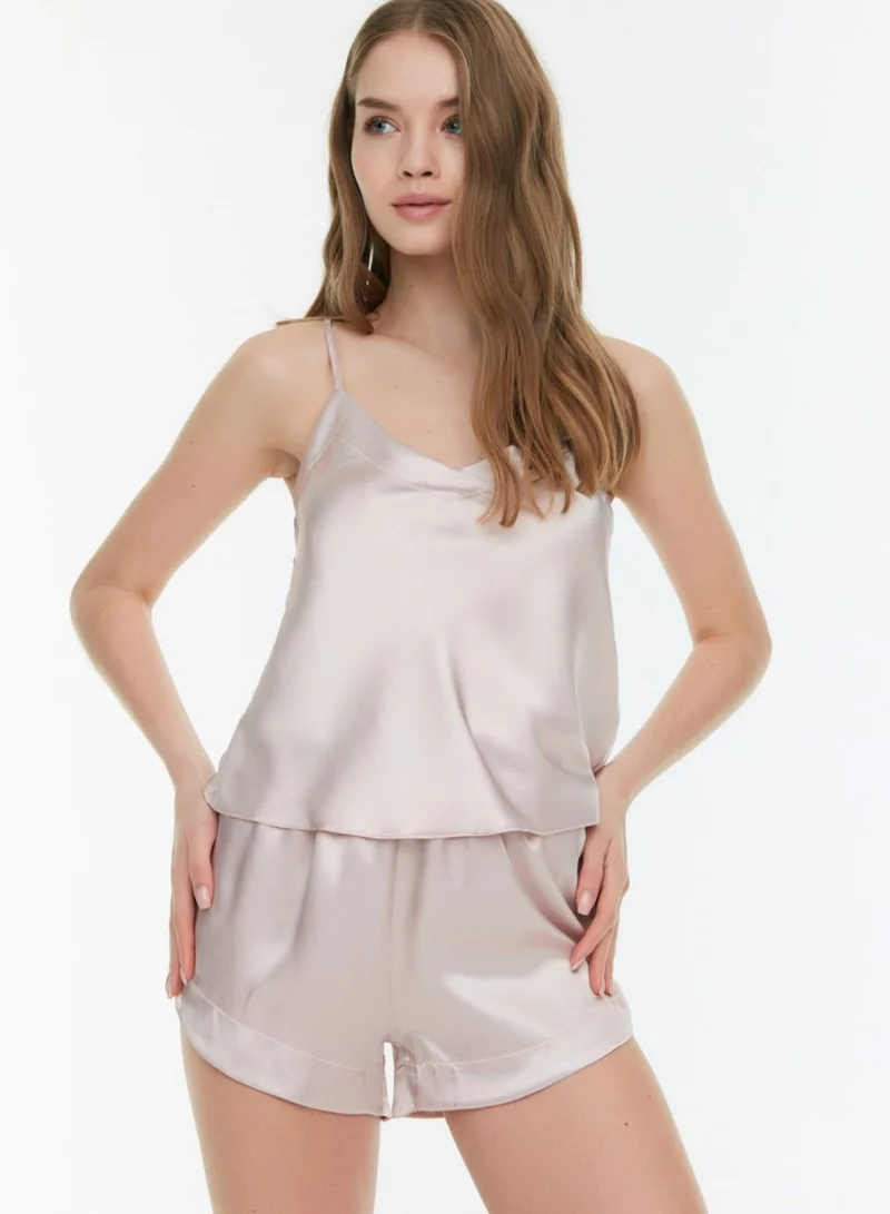 trendyol Cami Knitted Top & Shorts Set