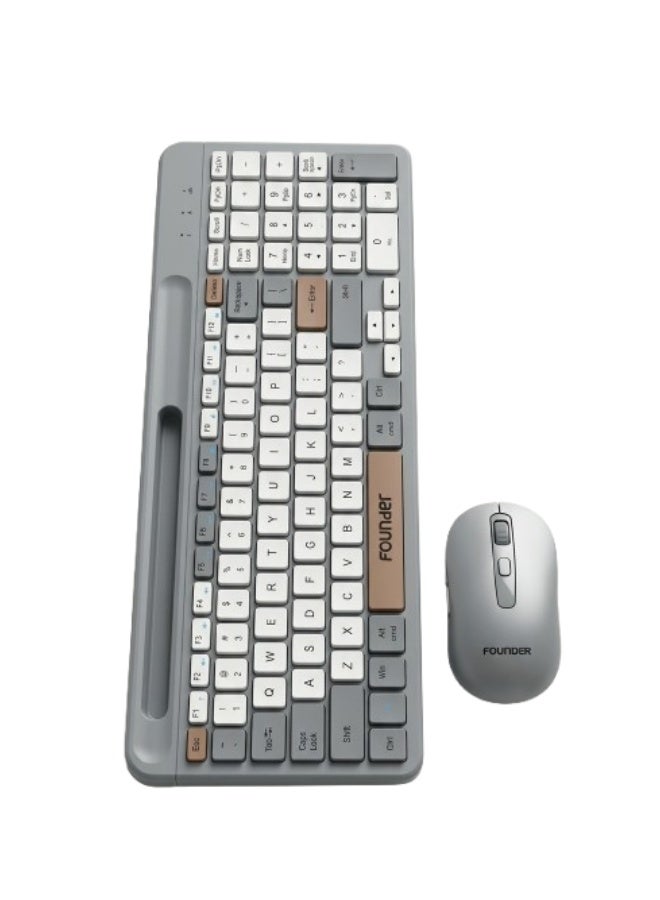 المؤسس مجموعة لوحة مفاتيح وماوس لاسلكية - تجربة كتابة مريحة وأداء موثوق للاستخدام اليومي. لوحة مفاتيح كاملة الحجم مع ماوس قابل لتعديل حساسية DPI، عمر افتراضي طويل، وتوافق مع أنظمة متعددة. - Image 2