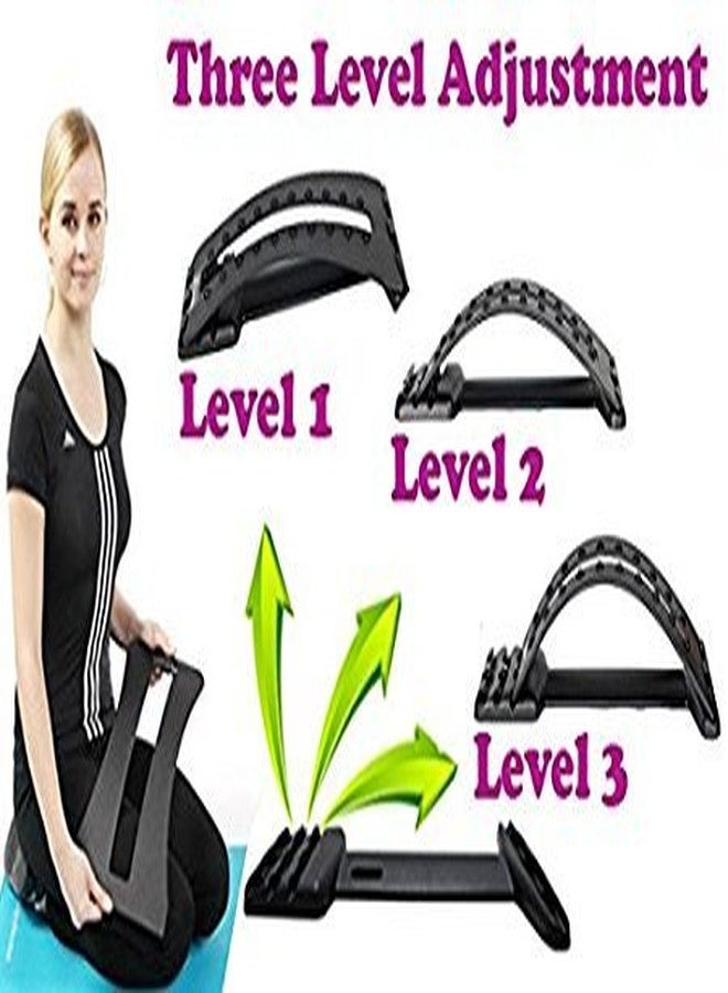 Inditradition Magic Lumber Back Support | Back Stretcher For Spinal Pain Relief | 3 Level Resistance (Black) - Image 3