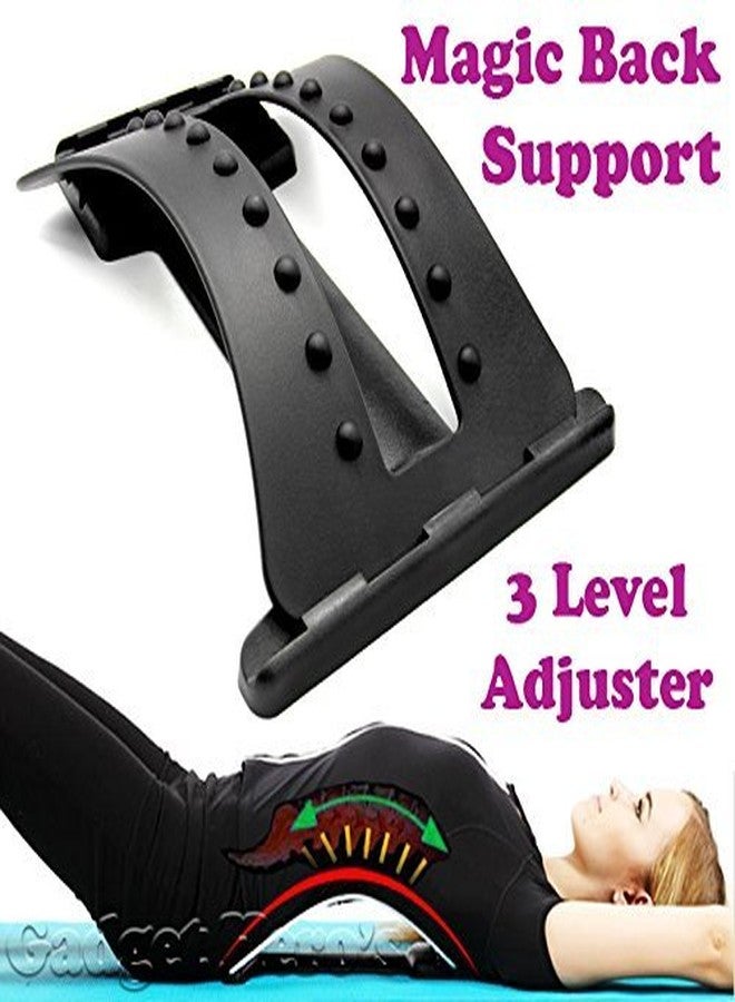 Inditradition Magic Lumber Back Support | Back Stretcher For Spinal Pain Relief | 3 Level Resistance (Black) - Image 4