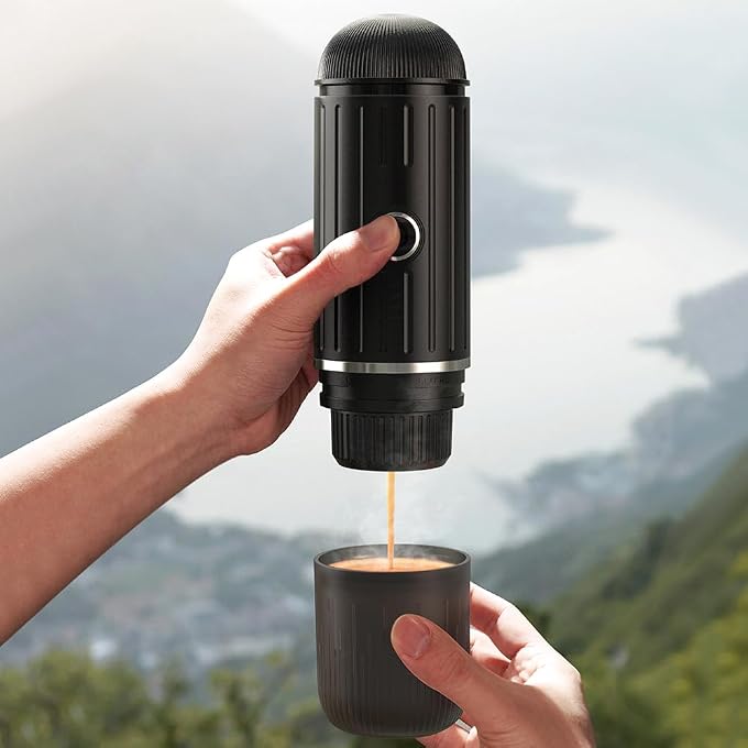 BENFUCHEN Portable Electric Espresso Machine, Travel Coffee Maker for Camping, On the Go Car Coffee Maker Self-Heating with USB-C, With Ground Coffee & N Espresso Capsule for RV/Hiking/Office, Black - Image 2