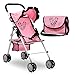 Dolls To Play Baby Doll Stroller for Girls Toddler Play Toy Buggy Carriage Foldable with Canopy Storage Basket Travel Diaper Bag Heart Design - Image 2