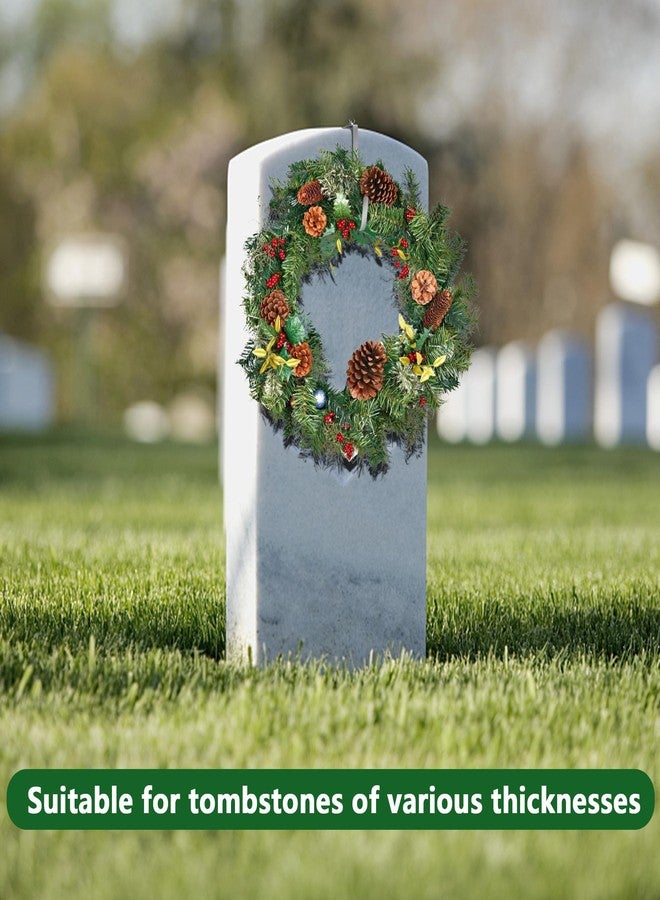 Watayo Christmas Headstone Wreath Hanger- Fit 6"-11" Adjustable Cemetery Tombstone Wreath Holder- Stainless Steel Cemetery Gravestone Wreath Stand for Christmas Easter Memorial Day Gravestone Decoration - Image 5